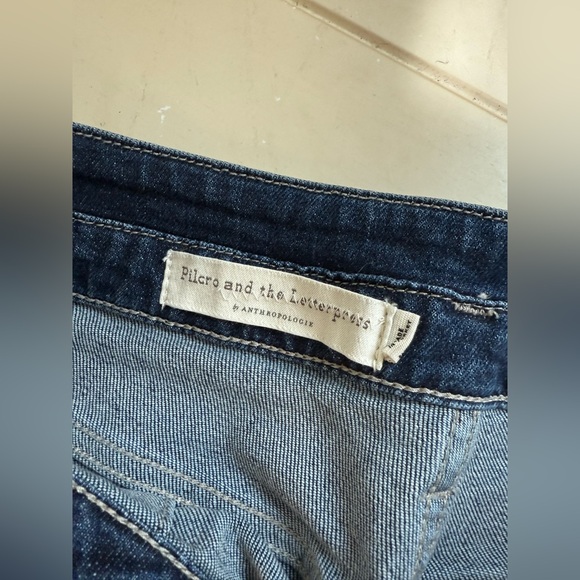 Anthropologie $128 Pilcro Ultra High-Rise Slim Utility Jeans size 31 denim dark - Picture 6 of 9